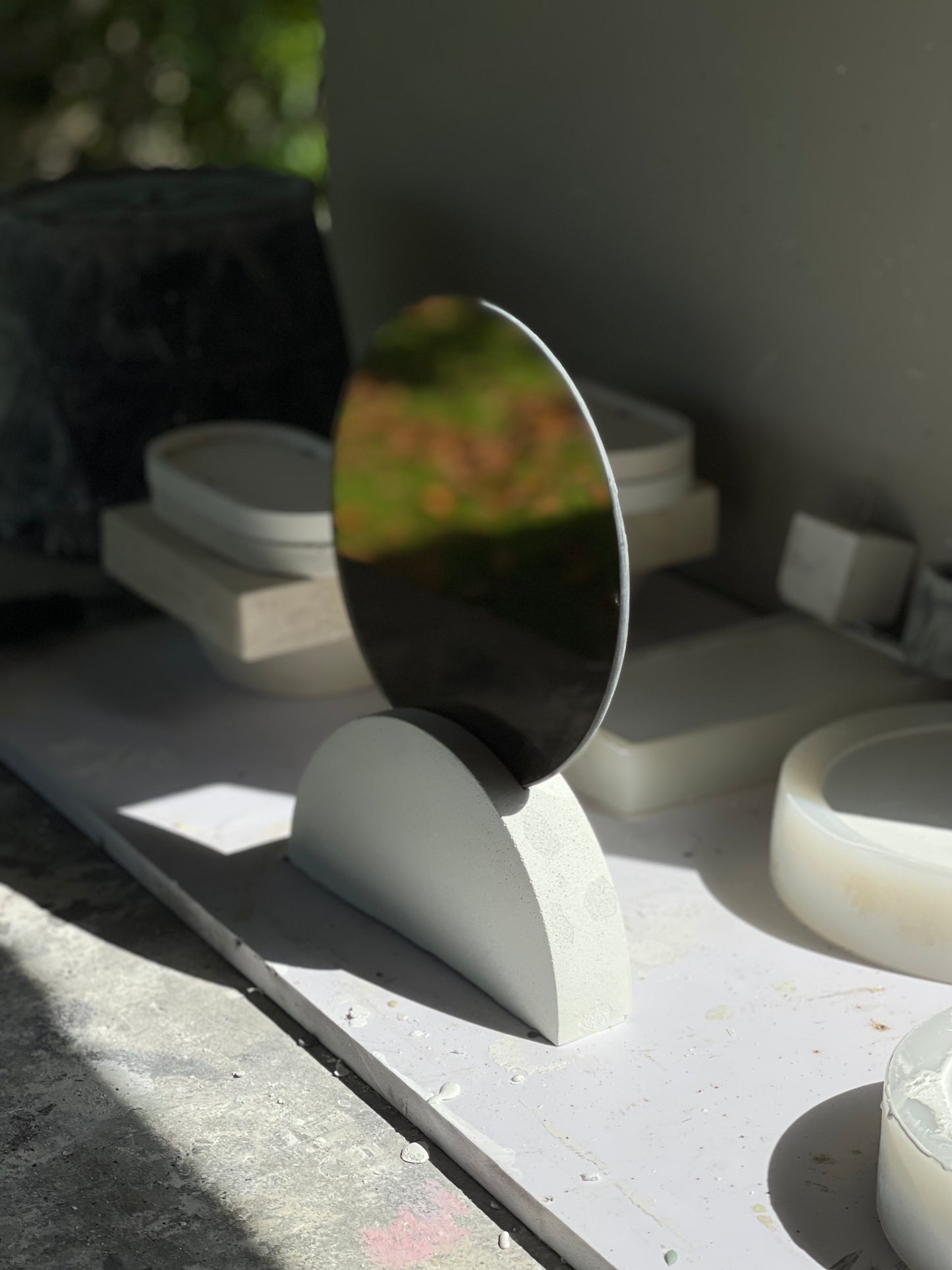 Halfmoon Tabletop Mirror